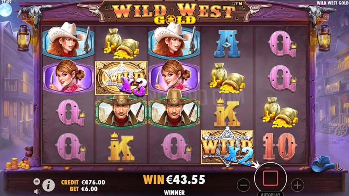 Descrição do jogo de slot online Wild West Gold 3